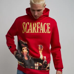 Fashion Scarface Photo Print Hoodie - Red Hoodies | Hoodies