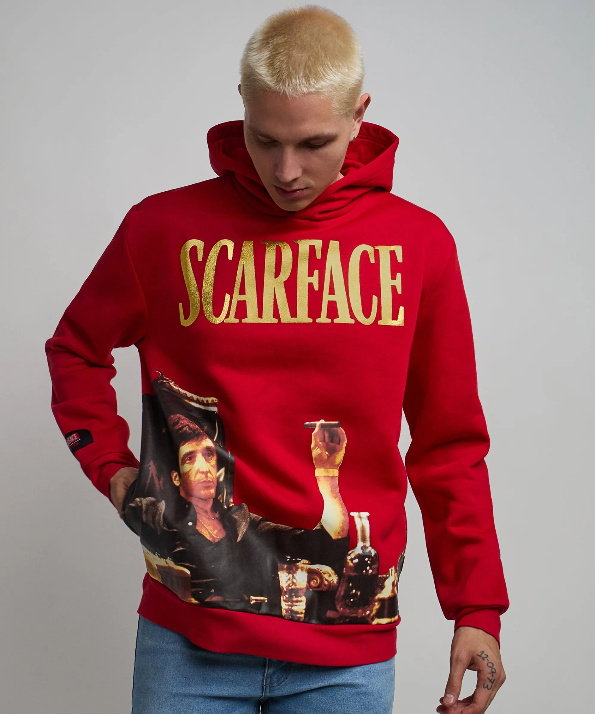 scarface_photo_print_hoodie__red_3.webp Fashion Scarface Photo Print Hoodie - Red Hoodies | Hoodies