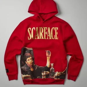 Fashion Scarface Photo Print Hoodie - Red Hoodies | Hoodies