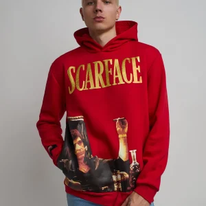Fashion Scarface Photo Print Hoodie - Red Hoodies | Hoodies