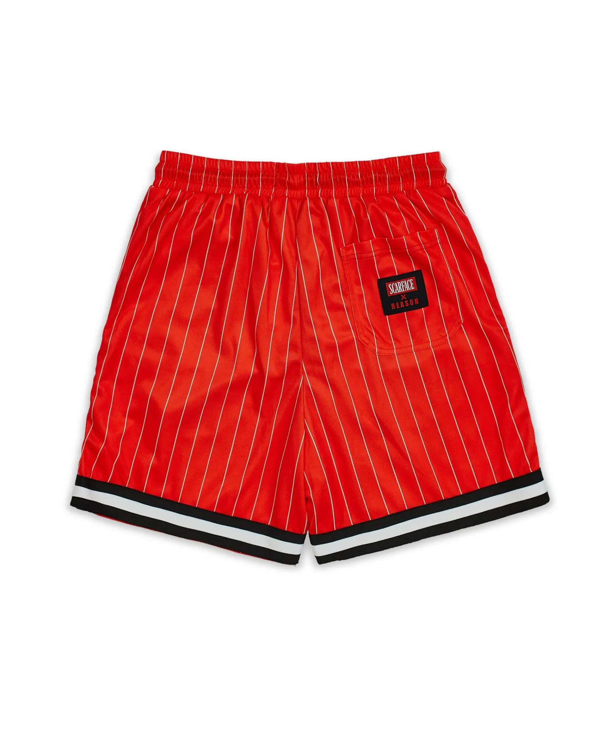 scarface_pinstripe_mesh_shorts__red_1.webp Outlet Scarface™ Pinstripe Mesh Shorts - Red Shop All Bottoms | Shorts