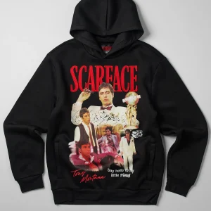 Cheap Scarface Say Hello Embroidered Patch Hoodie - Black Hoodies | Hoodies