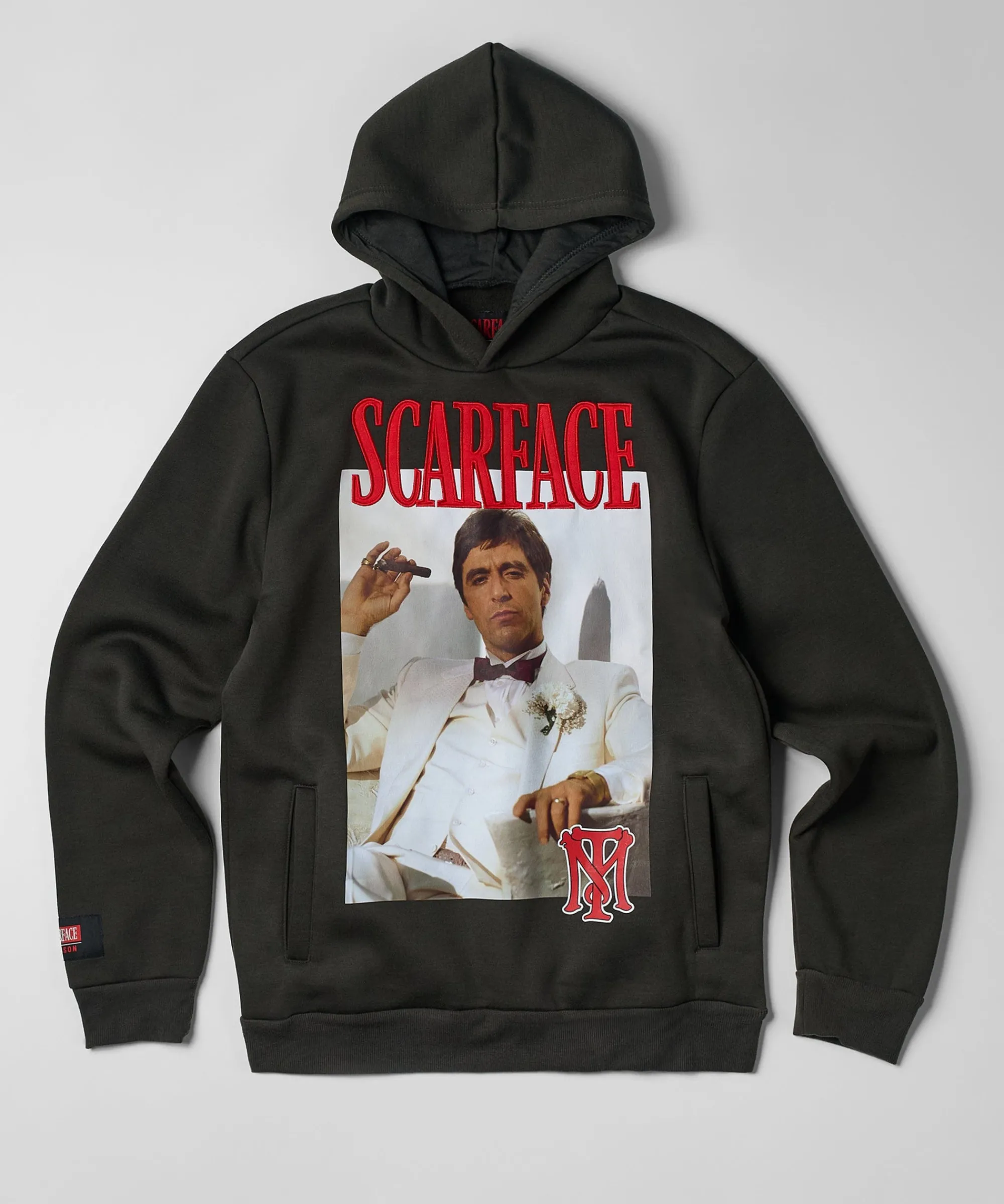 scarface_white_suit_hoodie__charcoal_0.webp Sale Scarface White Suit Hoodie - Charcoal Hoodies | Hoodies