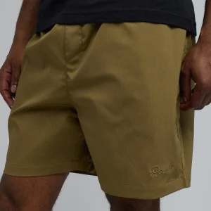 Clearance Spritz Embroidered Texture Woven Shorts - Brown Shop All Bottoms | Shorts
