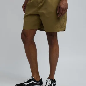 Clearance Spritz Embroidered Texture Woven Shorts - Brown Shop All Bottoms | Shorts