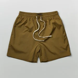 Clearance Spritz Embroidered Texture Woven Shorts - Brown Shop All Bottoms | Shorts