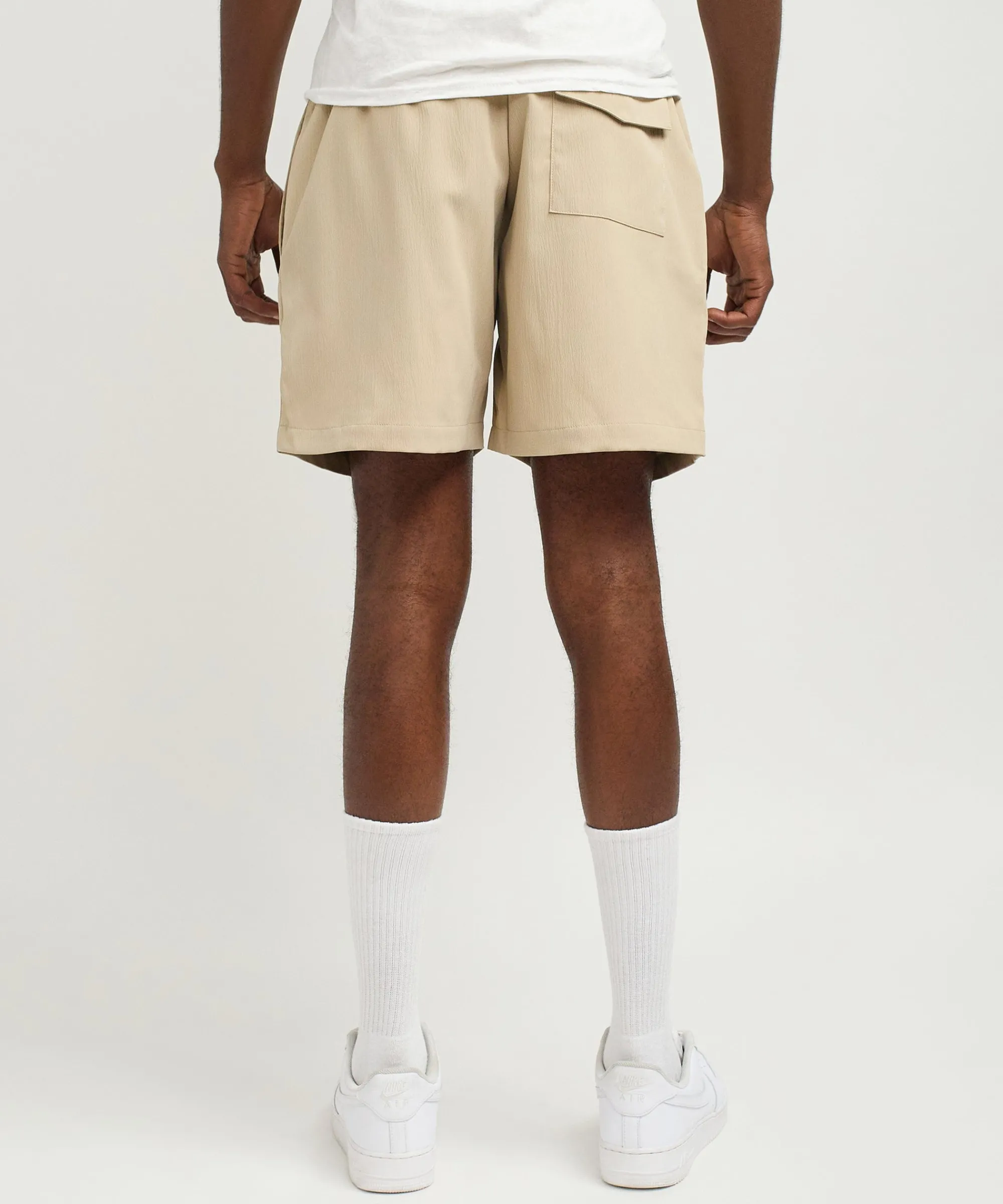 spritz_embroidered_texture_woven_shorts__khaki_1.webp Outlet Spritz Embroidered Texture Woven Shorts - Khaki Shop All Bottoms | Shorts