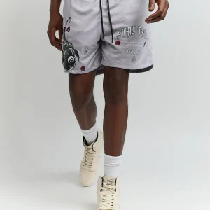 New Stay True Multi Print Mesh Shorts - Grey Shop All Bottoms | Shorts