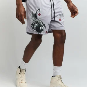 New Stay True Multi Print Mesh Shorts - Grey Shop All Bottoms | Shorts