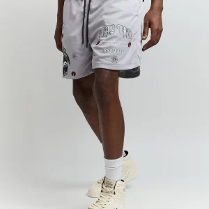 New Stay True Multi Print Mesh Shorts - Grey Shop All Bottoms | Shorts