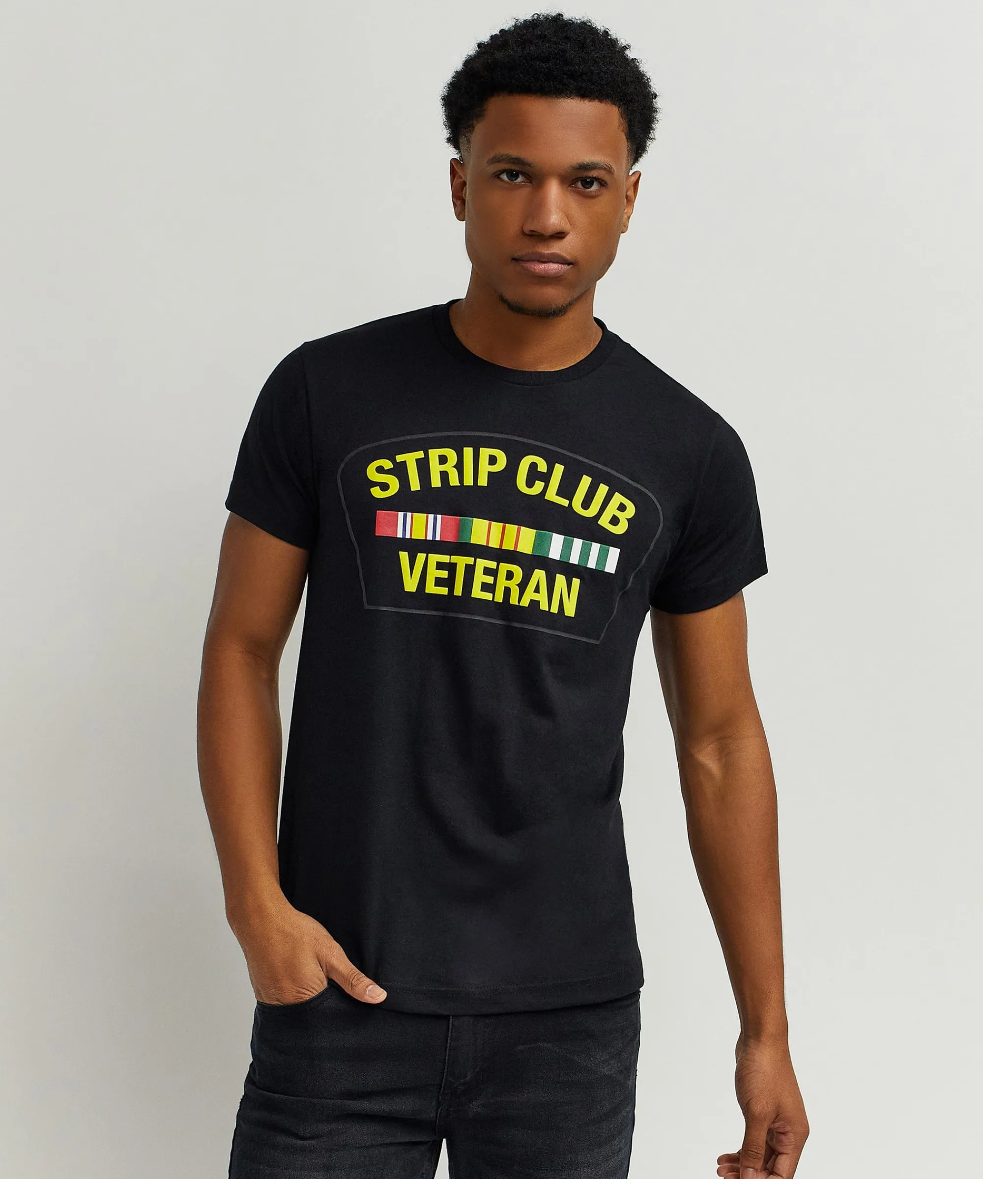 strip_club_veteran_short_sleeve_tee__black_1.webp Hot Strip Club Veteran Short Sleeve Tee - Black Graphic Tees