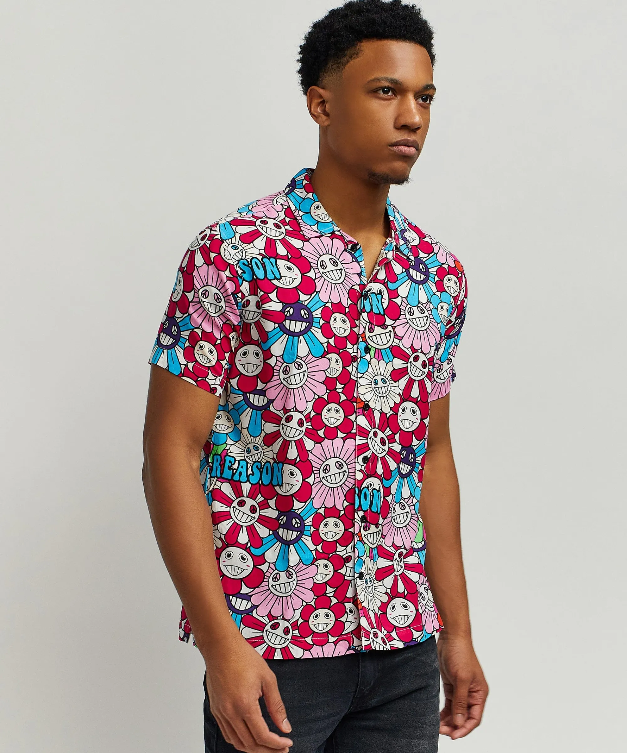 sunflower_allover_print_short_sleeve_shirt_3.webp Online Sunflower Allover Print Short Sleeve Shirt Button Downs