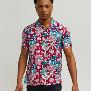 Online Sunflower Allover Print Short Sleeve Shirt Button Downs