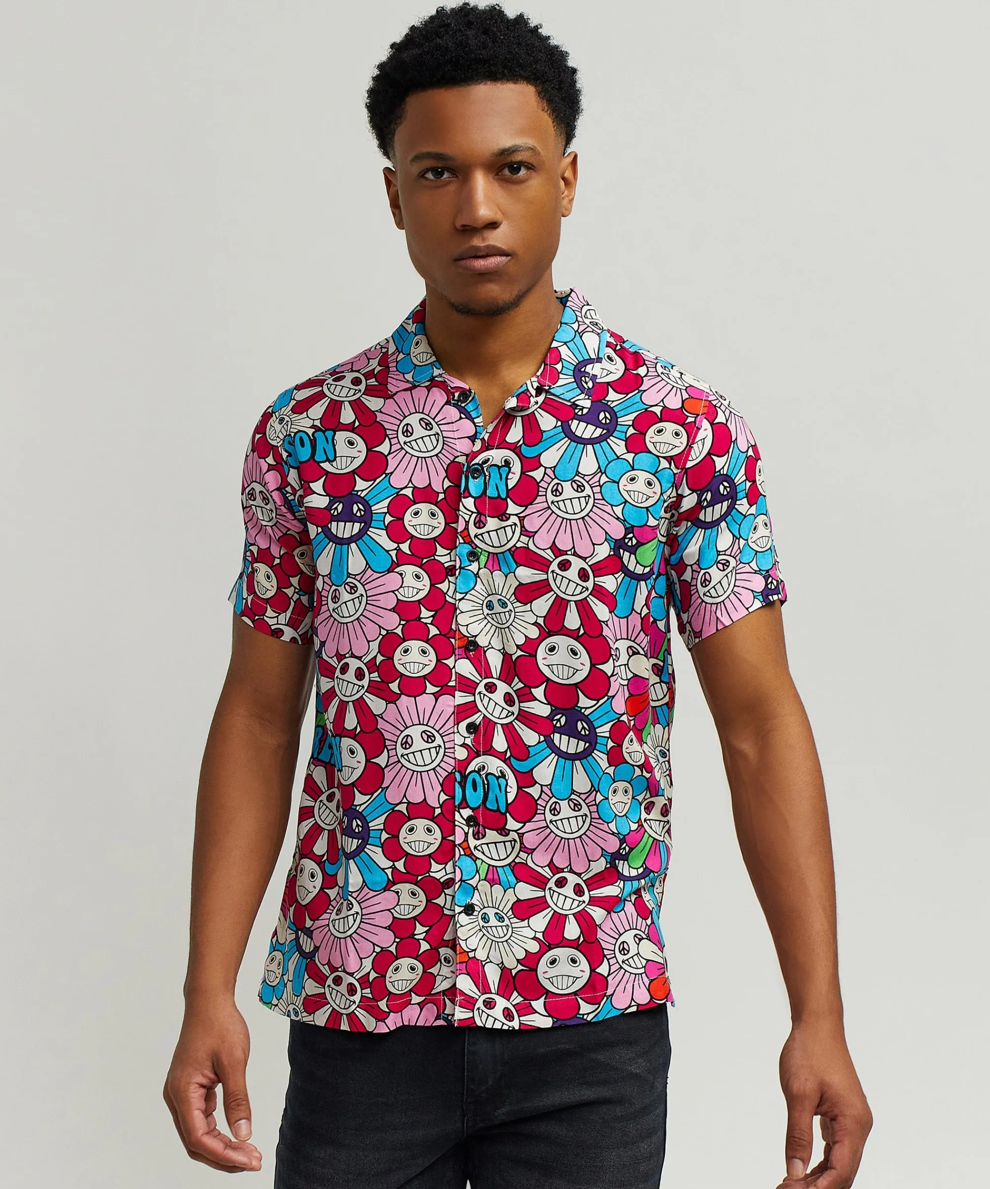 sunflower_allover_print_short_sleeve_shirt_4.webp Online Sunflower Allover Print Short Sleeve Shirt Button Downs
