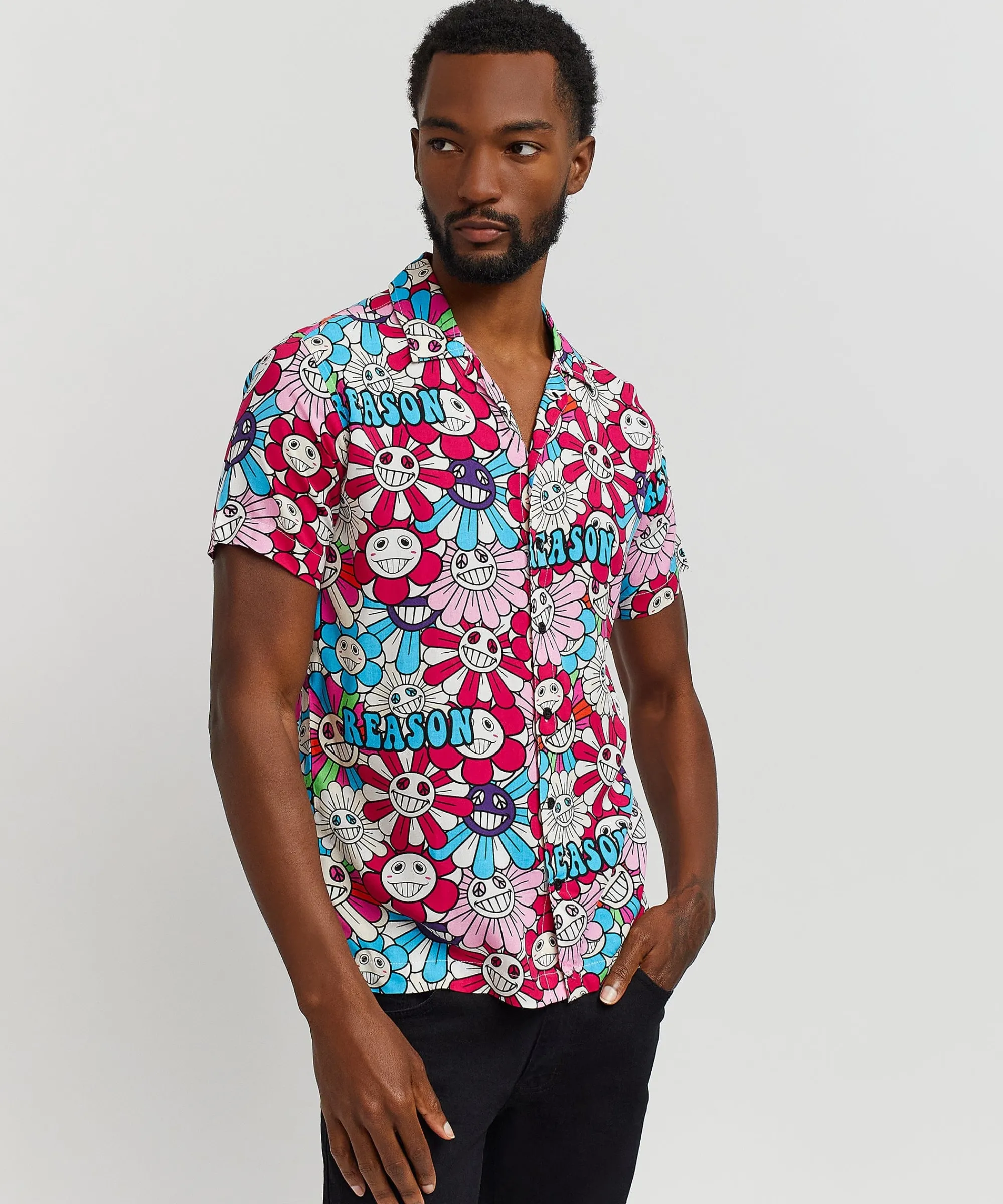 sunflower_allover_print_short_sleeve_shirt_6.webp Online Sunflower Allover Print Short Sleeve Shirt Button Downs