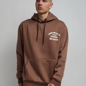Discount Support Local Iridescent Foil Print Hoodie - Brown Hoodies | Hoodies