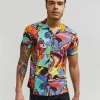 Outlet Trippy Star Allover Print Short Sleeve Shirt Button Downs