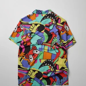 Outlet Trippy Star Allover Print Short Sleeve Shirt Button Downs