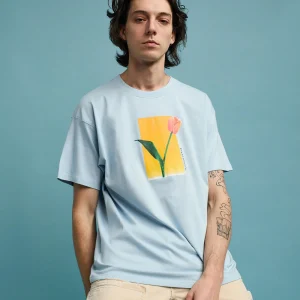 Hot Tulip Short Sleeve Tee - Light Blue Graphic Tees