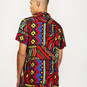 New Unity Allover Print Short Sleeve Shirt Button Downs