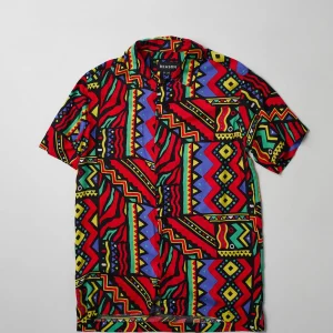New Unity Allover Print Short Sleeve Shirt Button Downs
