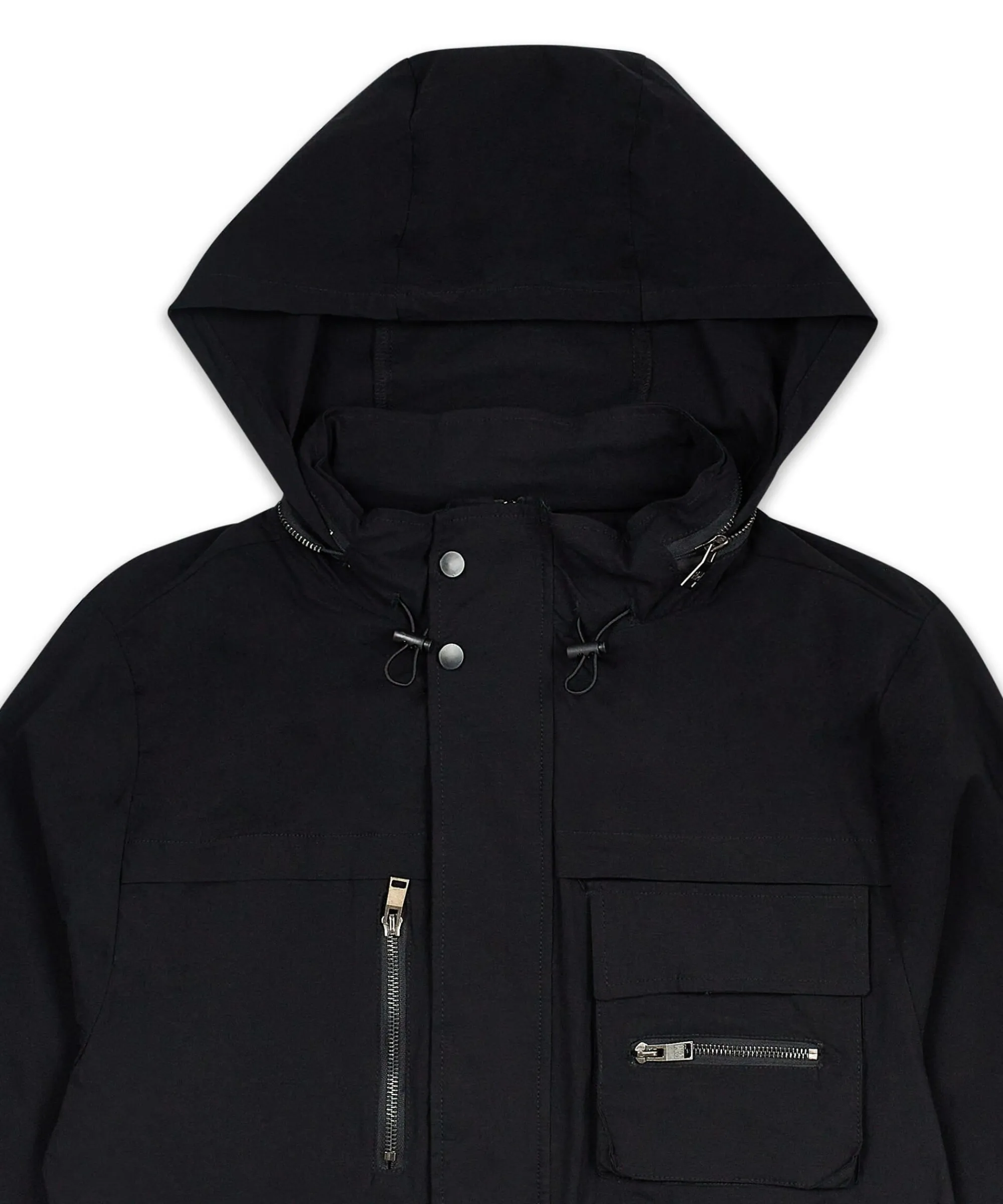 utility_stretch_nylon_zip_up_jacket__black_4.webp Store Utility Stretch Nylon Zip Up Jacket - Black Lightweight Jackets