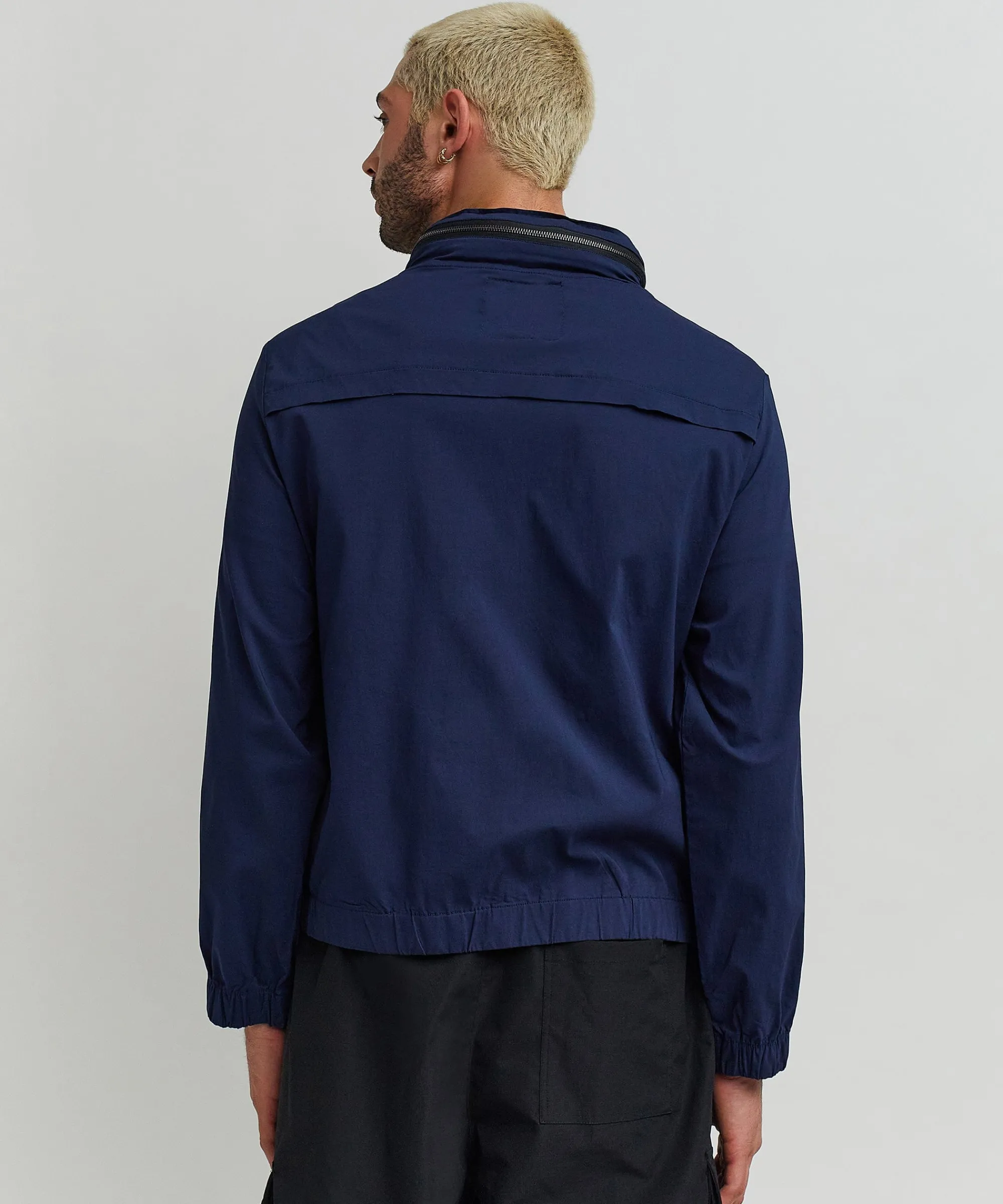 utility_stretch_nylon_zip_up_jacket__navy_6.webp Discount Utility Stretch Nylon Zip Up Jacket - Navy Lightweight Jackets
