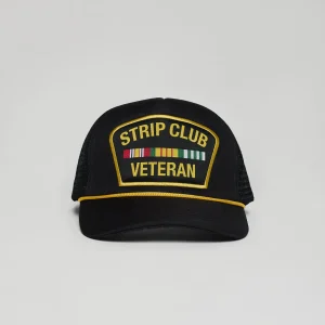 Clearance Veteran Embroidered Patch Trucker Hat - Black Cad Hats