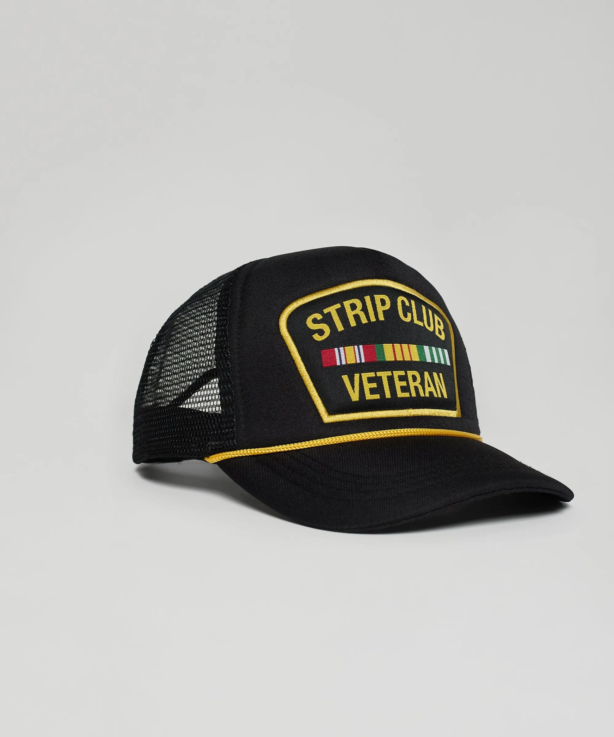 veteran_embroidered_patch_trucker_hat__black_cad_1.webp Clearance Veteran Embroidered Patch Trucker Hat - Black Cad Hats