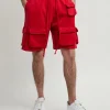 New Whitecloud Cargo Fleece Shorts - Red Shop All Bottoms | Shorts