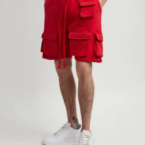 New Whitecloud Cargo Fleece Shorts - Red Shop All Bottoms | Shorts