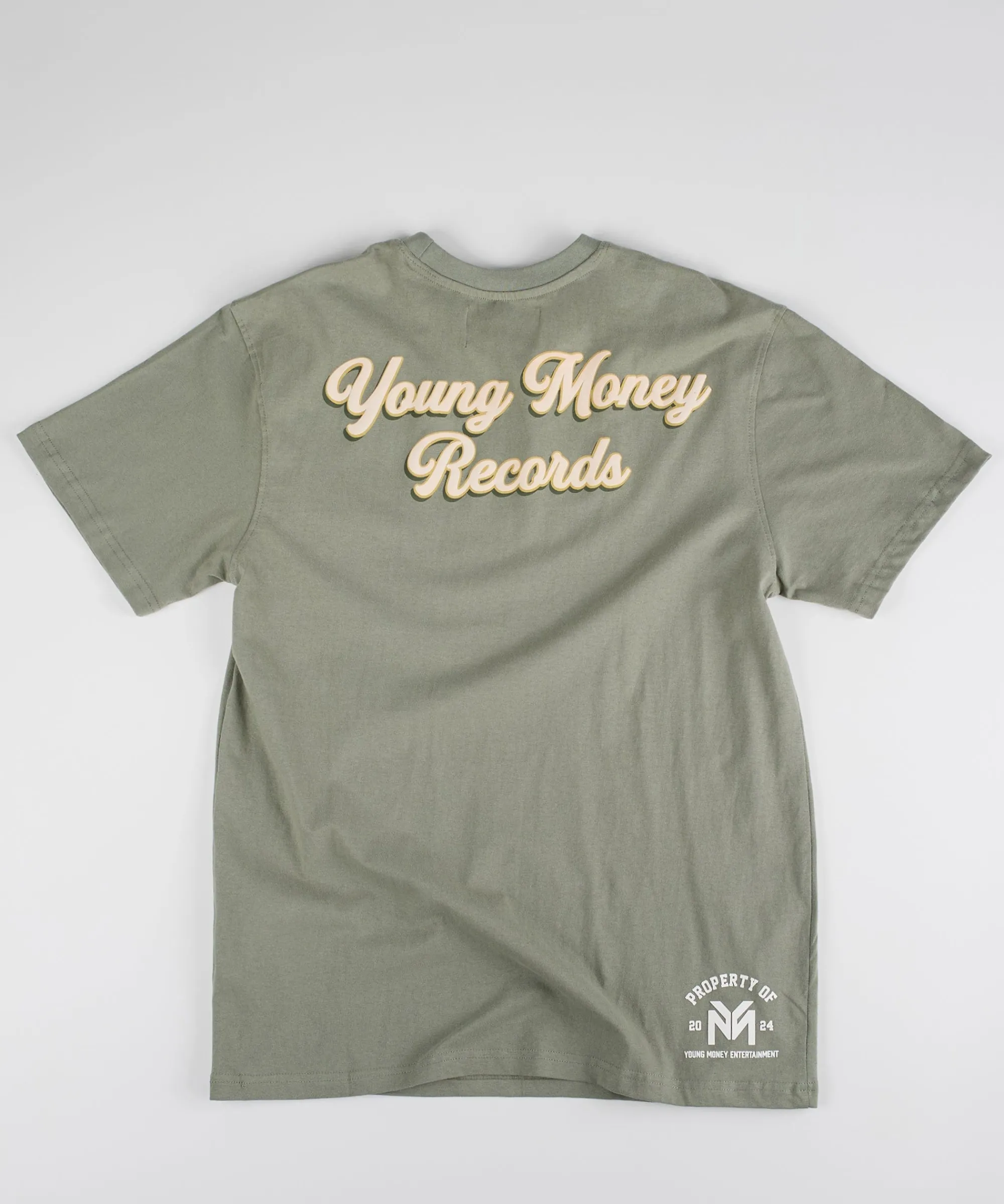 young_money_records_short_sleeve_tee__olive_green_1.webp Store Young Money Records Short Sleeve Tee - Olive Green Graphic Tees