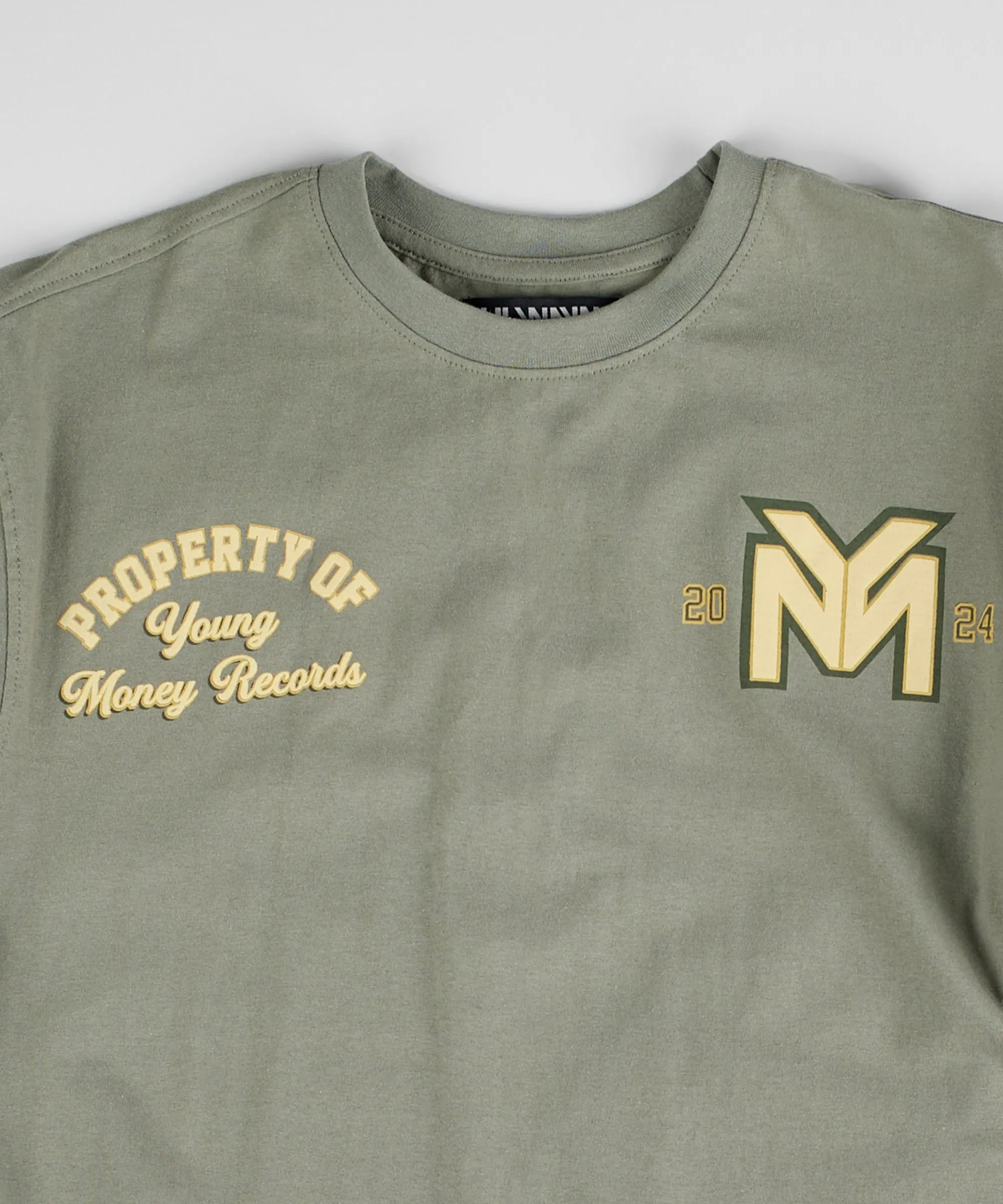 young_money_records_short_sleeve_tee__olive_green_2.webp Store Young Money Records Short Sleeve Tee - Olive Green Graphic Tees