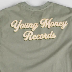 Store Young Money Records Short Sleeve Tee - Olive Green Graphic Tees